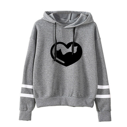 2021 AliExpress Amazon Cross-border New Valentine's Day Love Cat Printed Parallel Bars Hooded Wear Europe and America