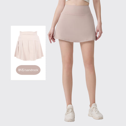 [in Stock] Ld Yoga Spring/Summer Short Skirt Anti-Exposure Fitness High-Waisted Sports Quick-Dry Training Tennis Pleated Skirt