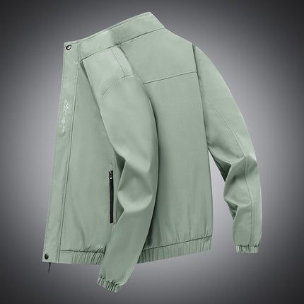 Men's New Spring and Autumn Jacket Fashion Trendy Thin Stand Collar Jacket Outdoor Camping Work Jacket