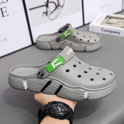 New Large Size Foreign Trade Men's Clogs Garden Shoes Soft Sole Hollow Closed-Toe Casual Sandals for Outdoor Beach Trendy Men's Shoes