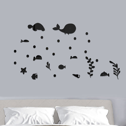 JM593 Ocean World cartoon acrylic wall children's room living room layout self-adhesive mirror wall stickers decorations