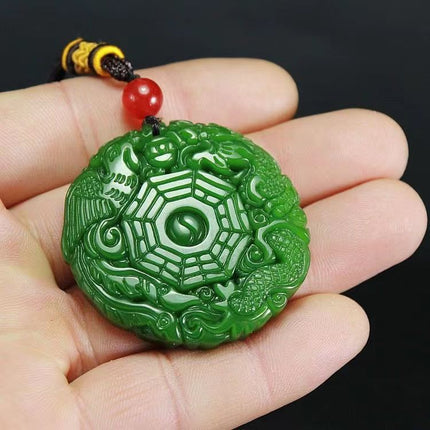 High-Quality Imitation Hetian Jade Jasper Spinach Green Outer Mongolia Material Pendant Jade Jewelry Pendant for Sales Opening Gift Live Broadcast Model