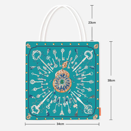 K-Style of the New Key Pattern Women's Fashion Shoulder Bag Hand-Held Cloth Bag Large Capacity Book Bag Student Canvas Bag