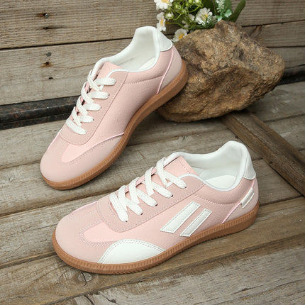Foreign Trade Large Size 2024 Autum New Flats-Soled Casual Outer Wear Non-Slip Moral Training Shoes Lace-Up Lightweight Sports Shoes for Women