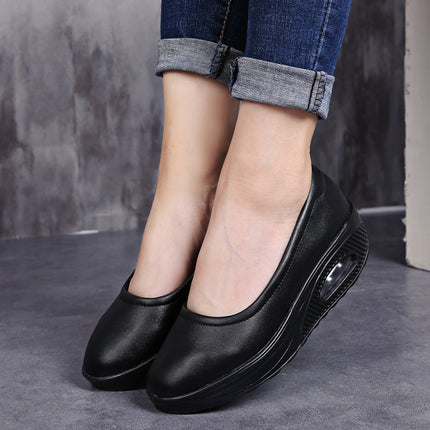 2022 New Mama Shoes Shallow Top Casual Shoes Large Size Heightened Air Cushion Nurse Shoes Fashion Women's Shoes