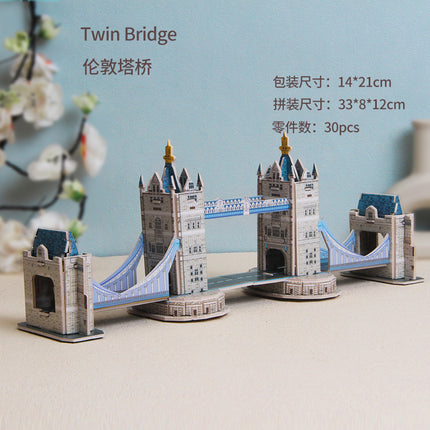 Paper 3D Stereo Puzzle Education School Model DIY Handmade Kidsren's Educational Toys Girls Kindergarten Wholesale