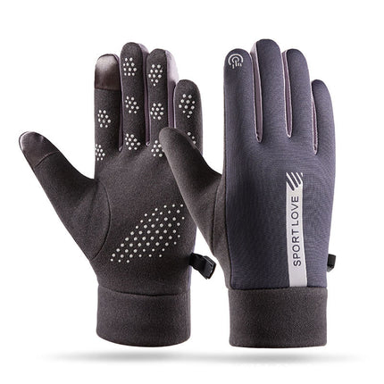 Warm Gloves Plus Velvet and Thickened Winter Cold-Proof Gloves Anti-Slip Touch Screen Windproof Outdoor Electric Vehicle Cycling Gloves