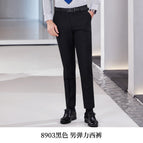 8903 black stretch trousers men / S