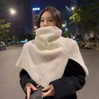 Slit shawl-beige