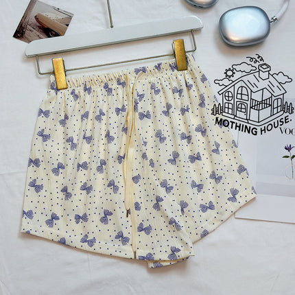 Summer Thin Love Shorts Women's Korean-style Loose Loose Loose Waist Sweet Cute Student Casual Home Pants Pajama Pants