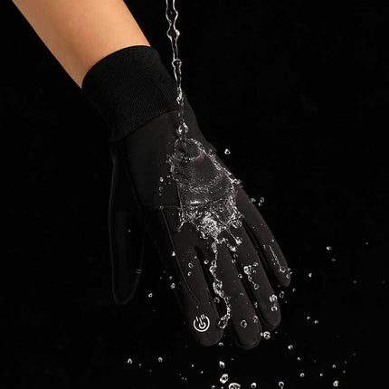 Outdoor Warm Gloves Cold-proof Anti-splashing Autumn and Winter Mountaineering Motorcycle Riding Touchscreen fleece-lined Non-slip Gloves