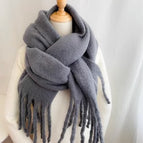 [dark gray]#Solid color thickened scarf / 175cm or more