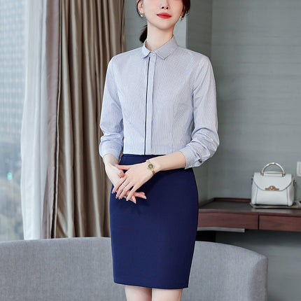 Hotel Waiter Work Clothes Female Long-sleeved Catering Hotel Front Desk Cashier Work Shirt Professional suit Spring and Autumn