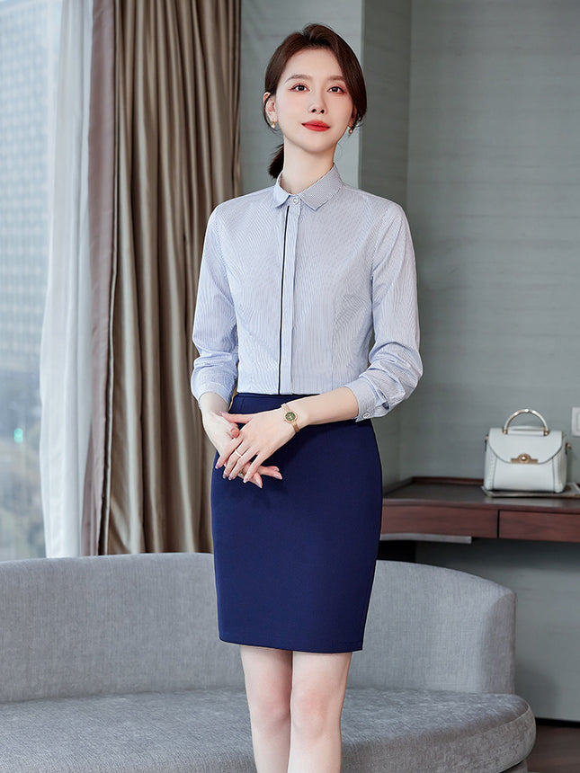 Hotel Waiter Work Clothes Female Long-sleeved Catering Hotel Front Desk Cashier Work Shirt Professional suit Spring and Autumn