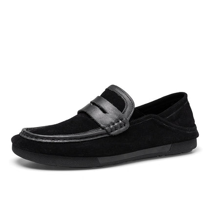Men's Shoes, New Autumn Collection, Suede Leather, Comfortable Casual Men's Loafers, Fashionable and Trendy, Versatile Slip-On Slip-On Shoes