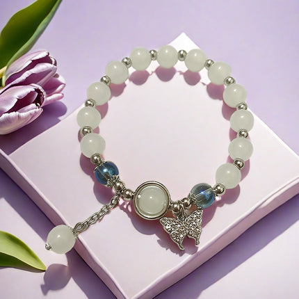 New Chinese-Style Ancient Beaded Elastic String Bracelet, Sweet Girl's Glass Bracelet, Night Market Stall, Cross-Border Live Broadcast Jewelry