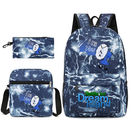 Battle for Dream Island Backpack Dream Island Schoolbag Three-Piece Canvas Backpack
