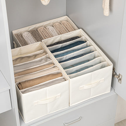 Pants Clothes Storage Artifact Partition Box Jeans Partition Organizer Bag Household Wardrobe Layered Clothes Stacking Box