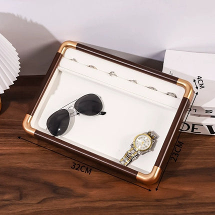 Light Luxury Gold Rounded Jewelry Display Tray for Jewelry, Necklace, and Ring Display