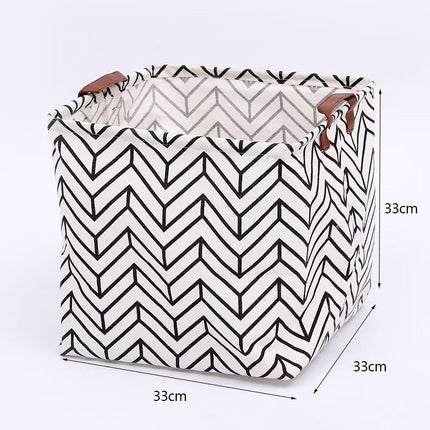 Household Large-Capacity Fabric Storage Bag Cotton and Linen Waterproof Dirty Clothes Storage Basket Square Foldableable Toy Storage Basket