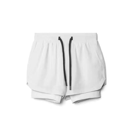 Summer New Muscle Fitness Brothers Sports Anti-embarrassment Double-layer Shorts Men's Casual Sports Pants Men
