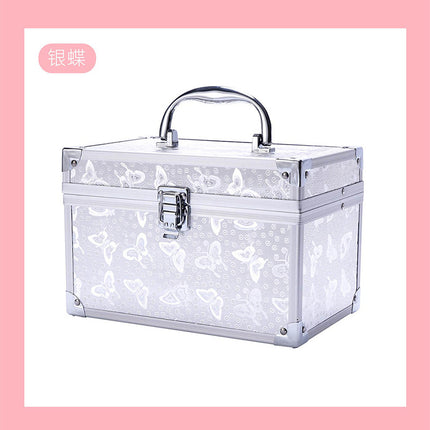 Professional ear picking and foot washing KTV practical toolbox single open double-layer cosmetic case with mirror beauty eyelash storage box