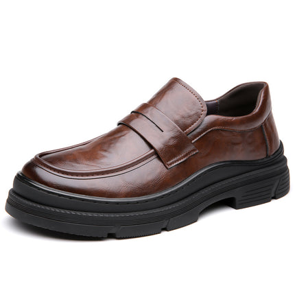 2026 New Style Casual Leather Shoes for Men, Breathable Formal Business Men's Slip-On Loafers, Trendy Beanie Shoes