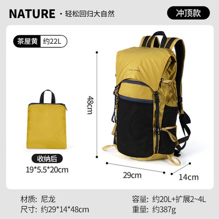 Outdoor Professional Waterproof Mountaineering Backpack Lightweight Foldable Large Capacity Flip-Top Bag Travel Hiking Backpack