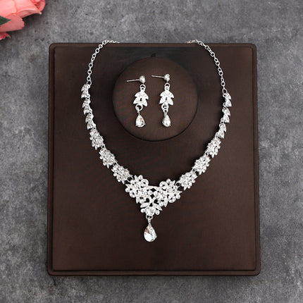 Korean Bride Necklace Earrings Two-piece Decorations Wedding Yarn Wedding Jewelry Wedding Accessories Dance Studio