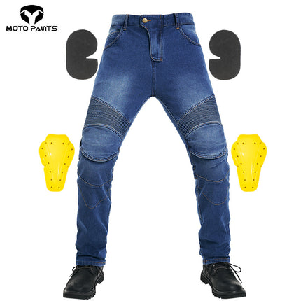 Factory Direct Sales Motorcycle Racing Rider Straight Jeans Pants Off-Road Motorcycle Racing Riding Pants Knee Pads with Cover