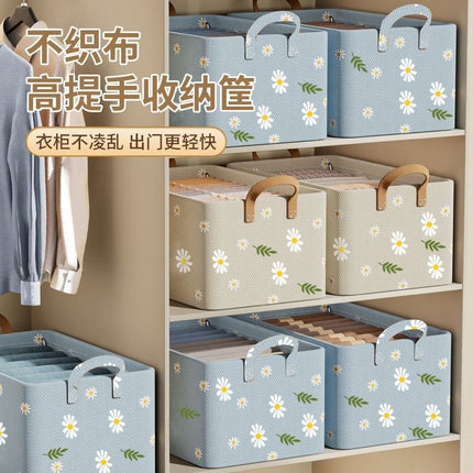 New Dustproof Storage Box Wardrobe Drawer Non-woven Fabric Large Capacity Storage Box Fabric Hand Foldable Storage Box