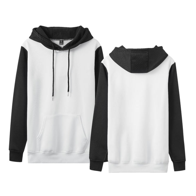 Pure Color white stitching loose casual fashion men and women fleece-lined cross-border hoodie factory direct in stock wholesale