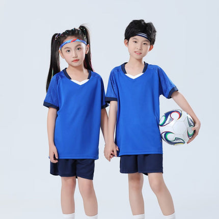 Football Uniform Set with Printed Numbers for Male and Female Students Badminton Training Uniforms Adult Game Team Uniforms Kindergarten Class Uniforms