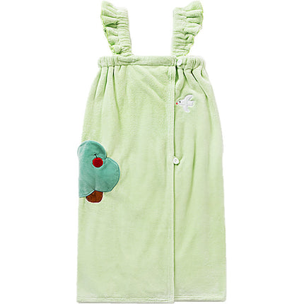 New Style Thickened Bath Towel Girls Can Wear Wrap Cotton Absorbent Quick-drying Household Nightgown Autumn and Winter Bathing Bathrobe Bath Skirt