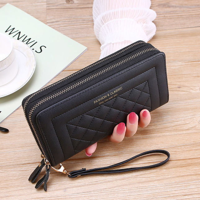 Cross-border Generation Wallet Women's New Long Style Women's Hand-held Casual Mobile Phone Bag Double Zipper Wallet Large Capacity Card Holder