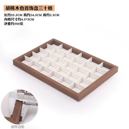 Black walnut wood grain jewelry plate ring necklace bracelet jewelry display plate ring watch bracelet window box