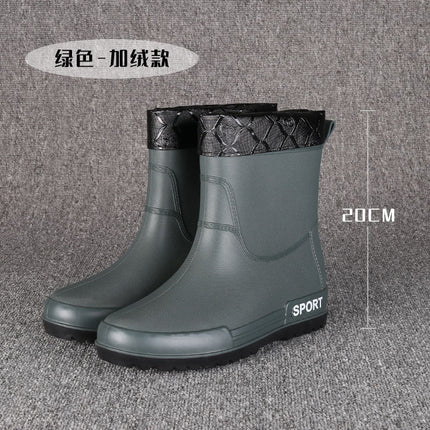 Cross-Border Fashion Popular Men's Rain Boots Mid-Tube Water Shoes Kitchen Takeaway Rain Boots Foreign Trade Fishing Waterproof Rubber Shoes Dropshipping