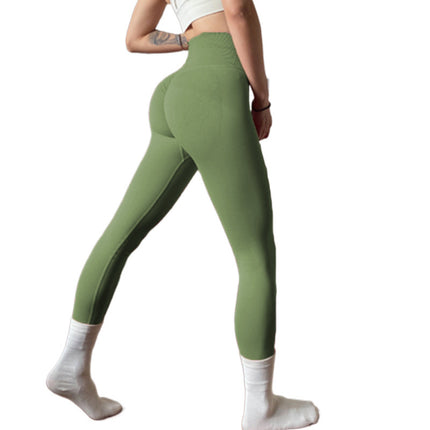 Popular High-Waisted Butt-Lifting Fitness Leggings for Women, High Elasticity, Quick-Dry, Tight-Fitting, Cropped Peach Yoga Pants