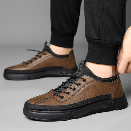 2026 Spring/Summer New Casual Leather Shoes Men's Genuine Leather Sneakers Trendy Fashion Sports Men's Shoes Wholesale