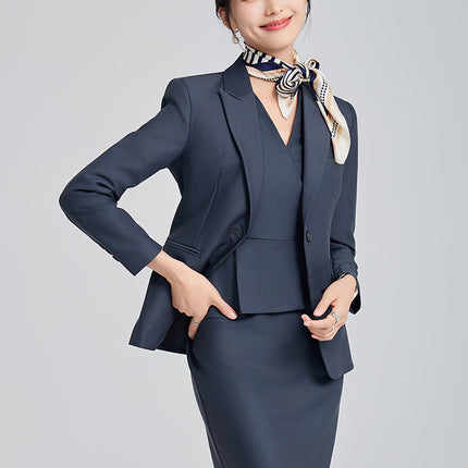 Grey Suit Jacket Female 2024 Autumn New Goddess Fan Business Commuter Dress Hotel Manager Professional suit