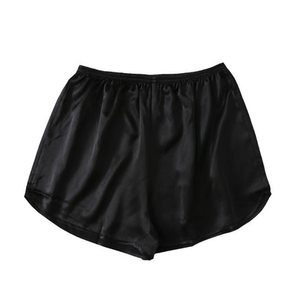 Green Silk Leaf Silk Pajamas Women's Home Shorts Silk Beach Pants Summer Casual Versatile Large Pants