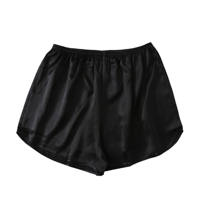 Green Silk Leaf Silk Pajamas Women's Home Shorts Silk Beach Pants Summer Casual Versatile Large Pants