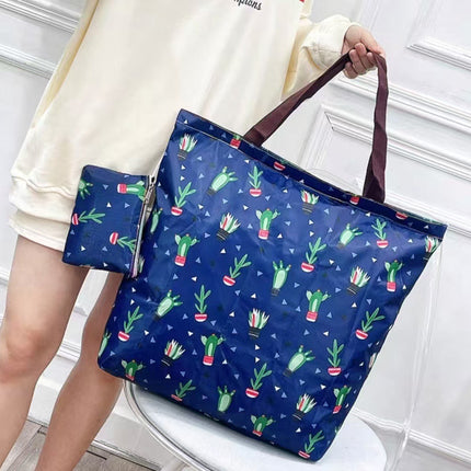 Water-Repellent Oxford Cloth Shopping Bag Foldableable Environmentally Friendly Bag Large Capacity Supermarket Grocery Shopping Bag Satchel Bag Handbag