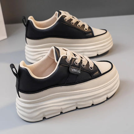 Small white shoes women's shoes 2024 new spring and summer increased breathable thick-soled casual sports muffin board shoes for women