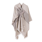 Striped tie-dye shawl-light khaki
