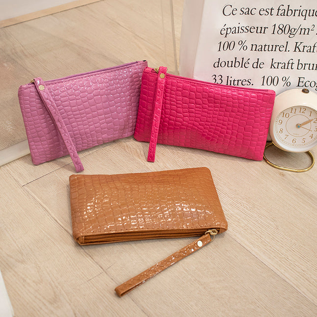 New PVC Women's Coin Purse Crocodile Clutch Bag Creative Gift Long Fashion Mobile Phone Bag Wholesale One Piece