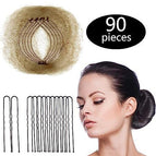 Light brown color 50 pcs + 40 pcs u-shaped clips