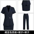 Dark blue suit + skirt + pants / S