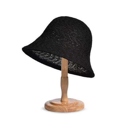 New Sunscreen Hat Women's Summer Hollow-out Breathable Sun Hat Japanese Style Sweet Fisherman Showing Face Small Straw Hat