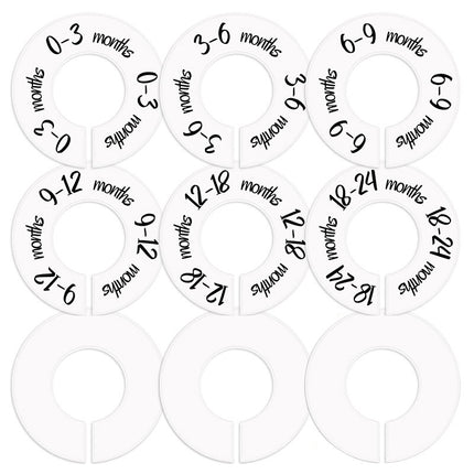 Cross-Border Hot-Selling Baby Clothing Wardrobe Size Circle Plastic Disc Partition with Monthly Outer Diameter 9 Suitable for 4cm Clothing Bars